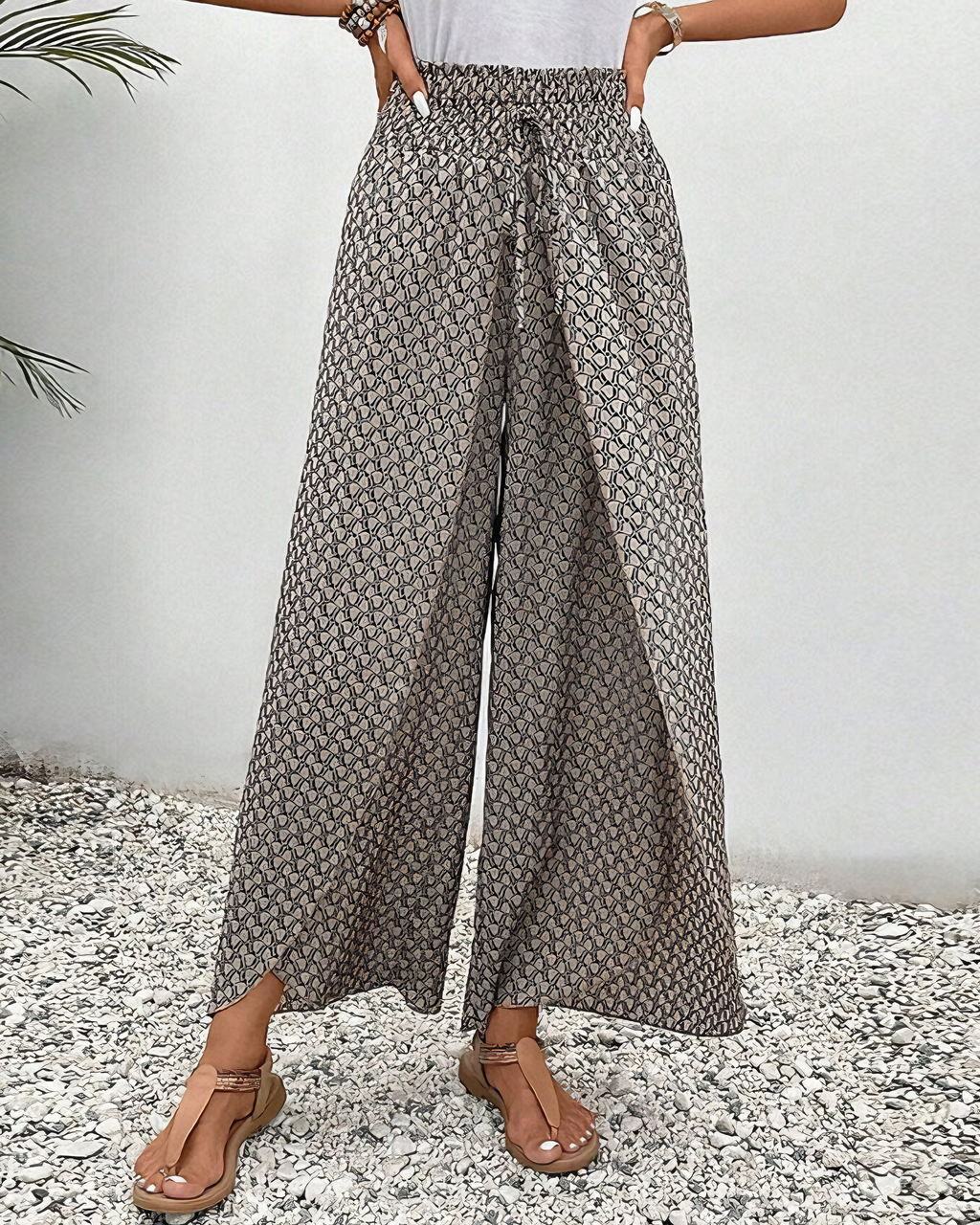 Aurely | Pantalones Lisette de pierna ancha y estampado geométrico