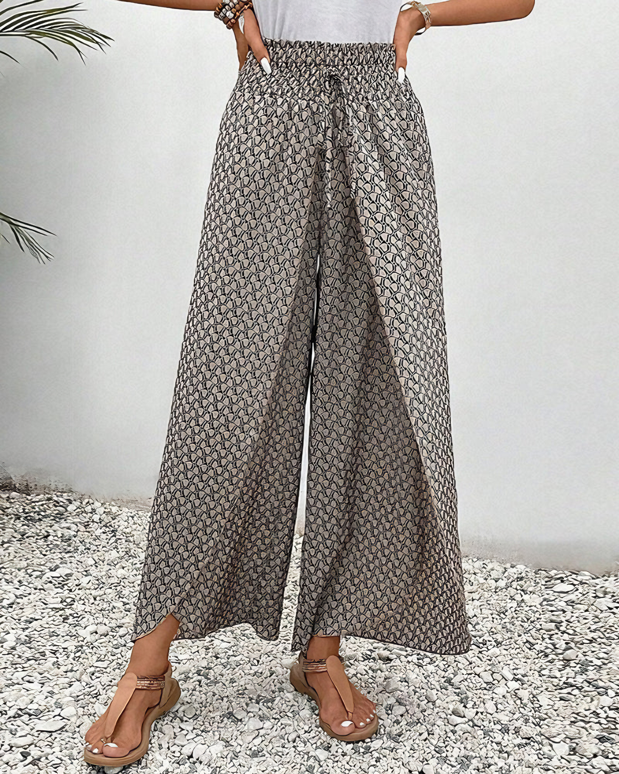 Aurely | Pantalones Lisette de pierna ancha y estampado geométrico