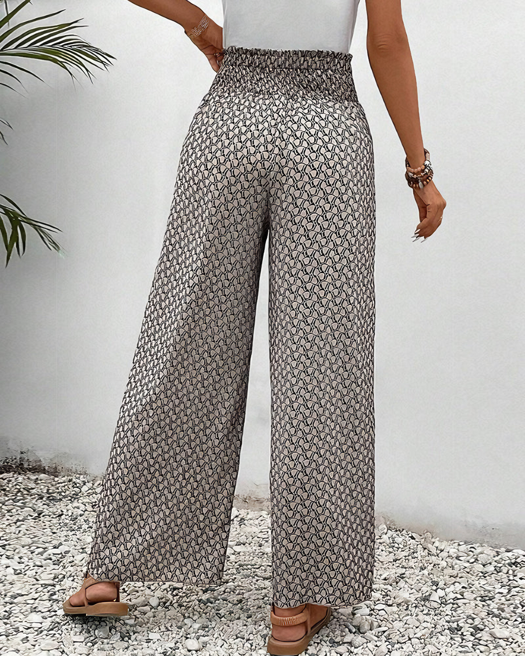 Aurely | Pantalones Lisette de pierna ancha y estampado geométrico