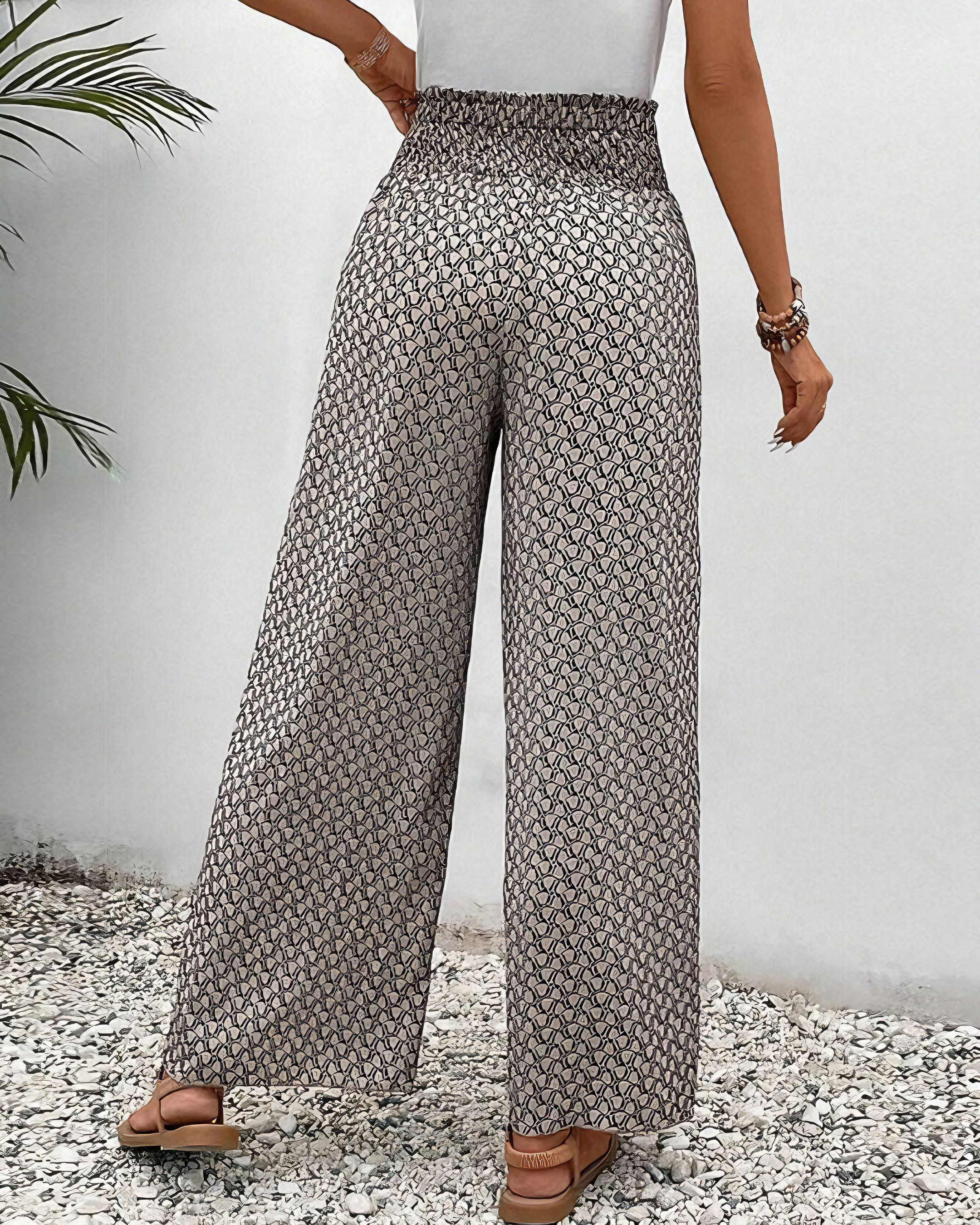 Aurely | Pantalones Lisette de pierna ancha y estampado geométrico
