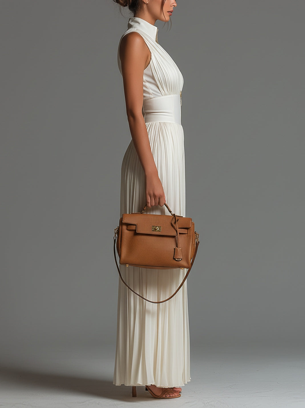 Zsófia Jumpsuit | Mono de Gasa Plisada Blanca