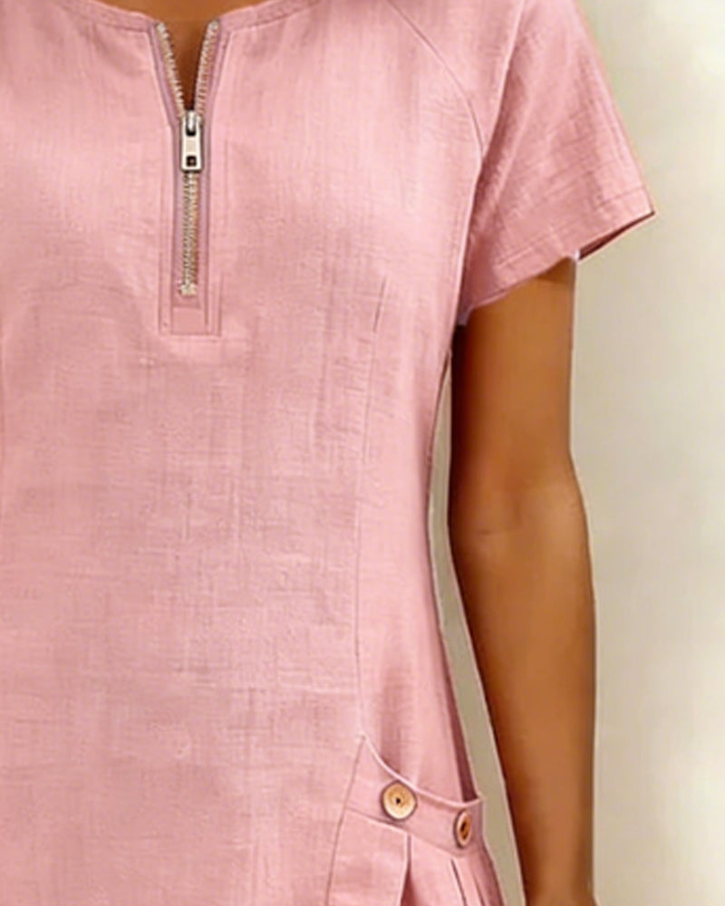 Valentina | Vestido de algodón con cremallera