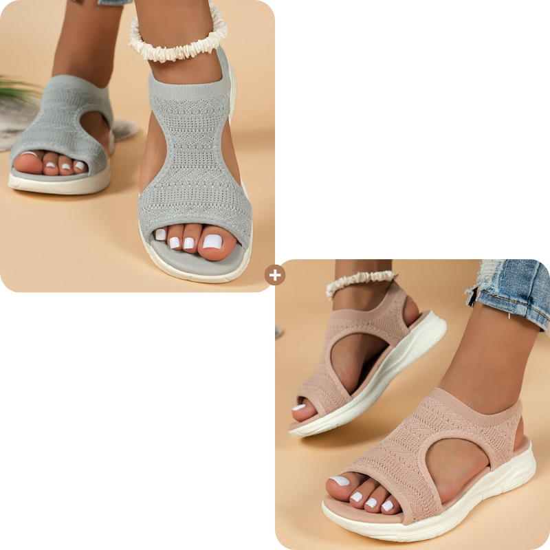 🌺 Sandalias planas transpirables con punta abierta para mujer - Verano