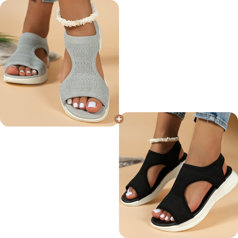🌺 Sandalias planas transpirables con punta abierta para mujer - Verano