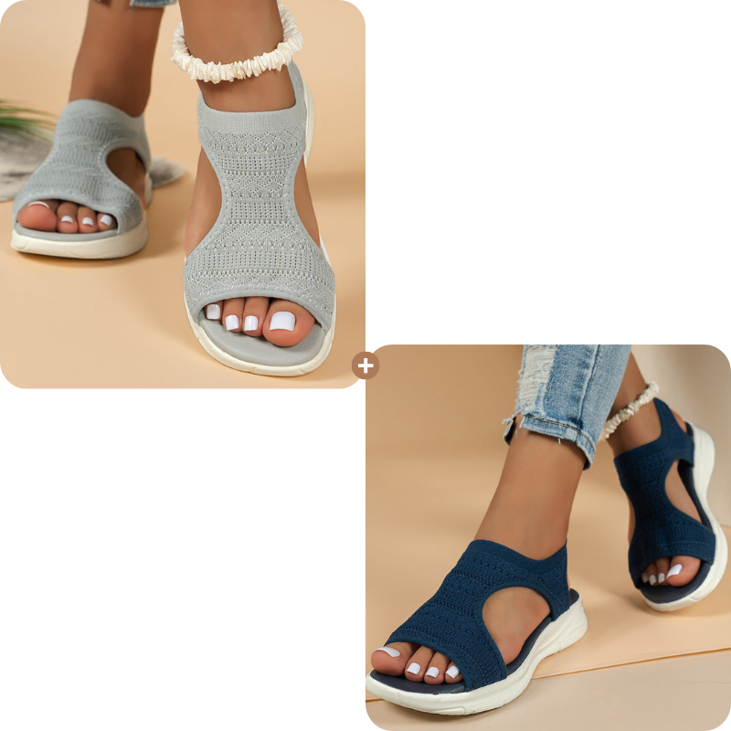 🌺 Sandalias planas transpirables con punta abierta para mujer - Verano