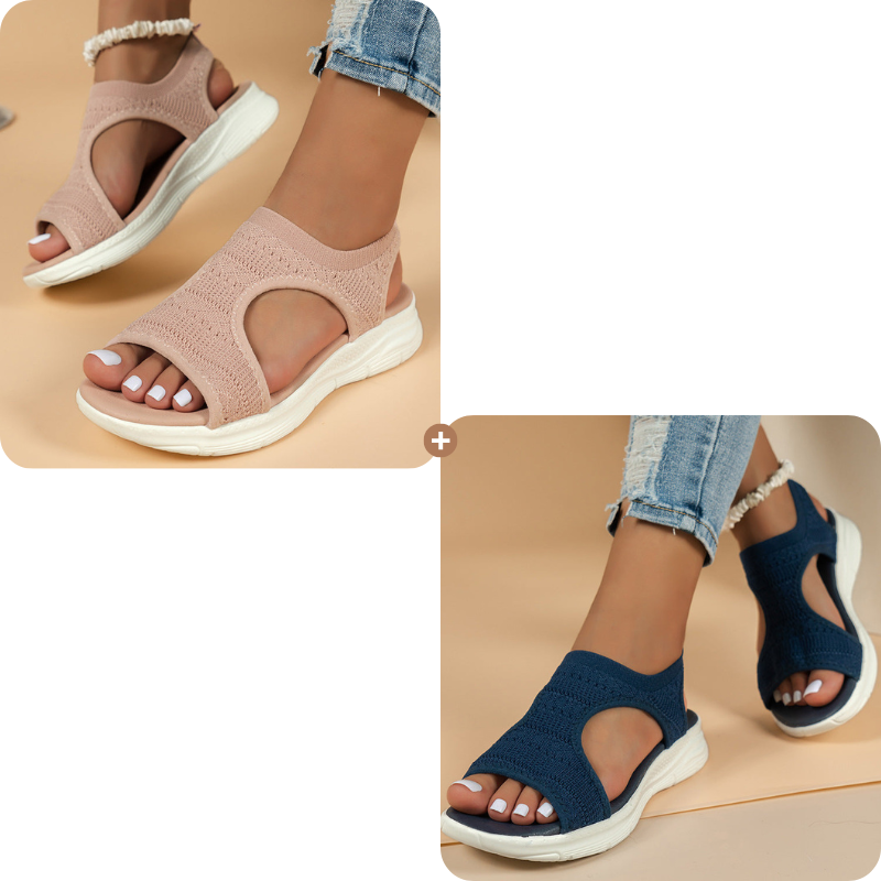 🌺 Sandalias planas transpirables con punta abierta para mujer - Verano