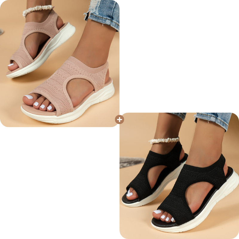🌺 Sandalias planas transpirables con punta abierta para mujer - Verano