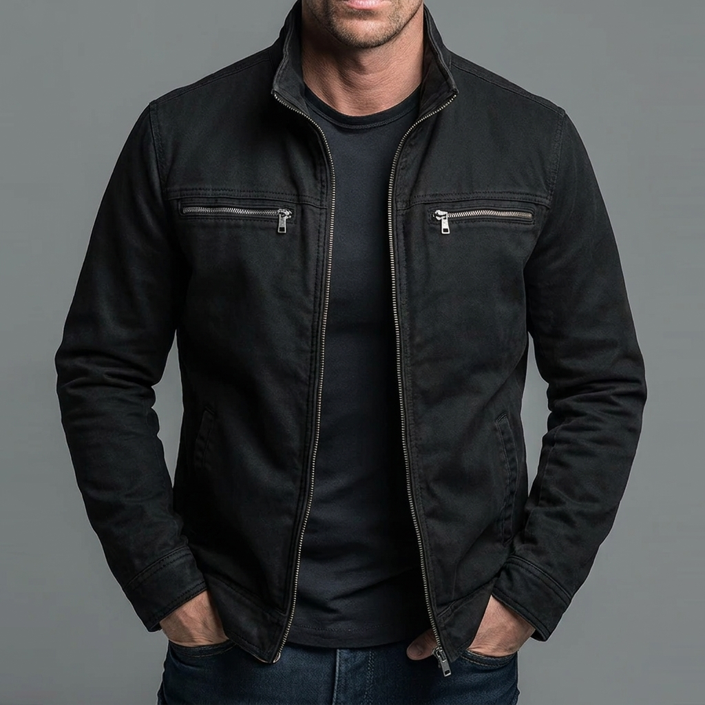 Aurely - Chaqueta vintage de algodón con cremallera