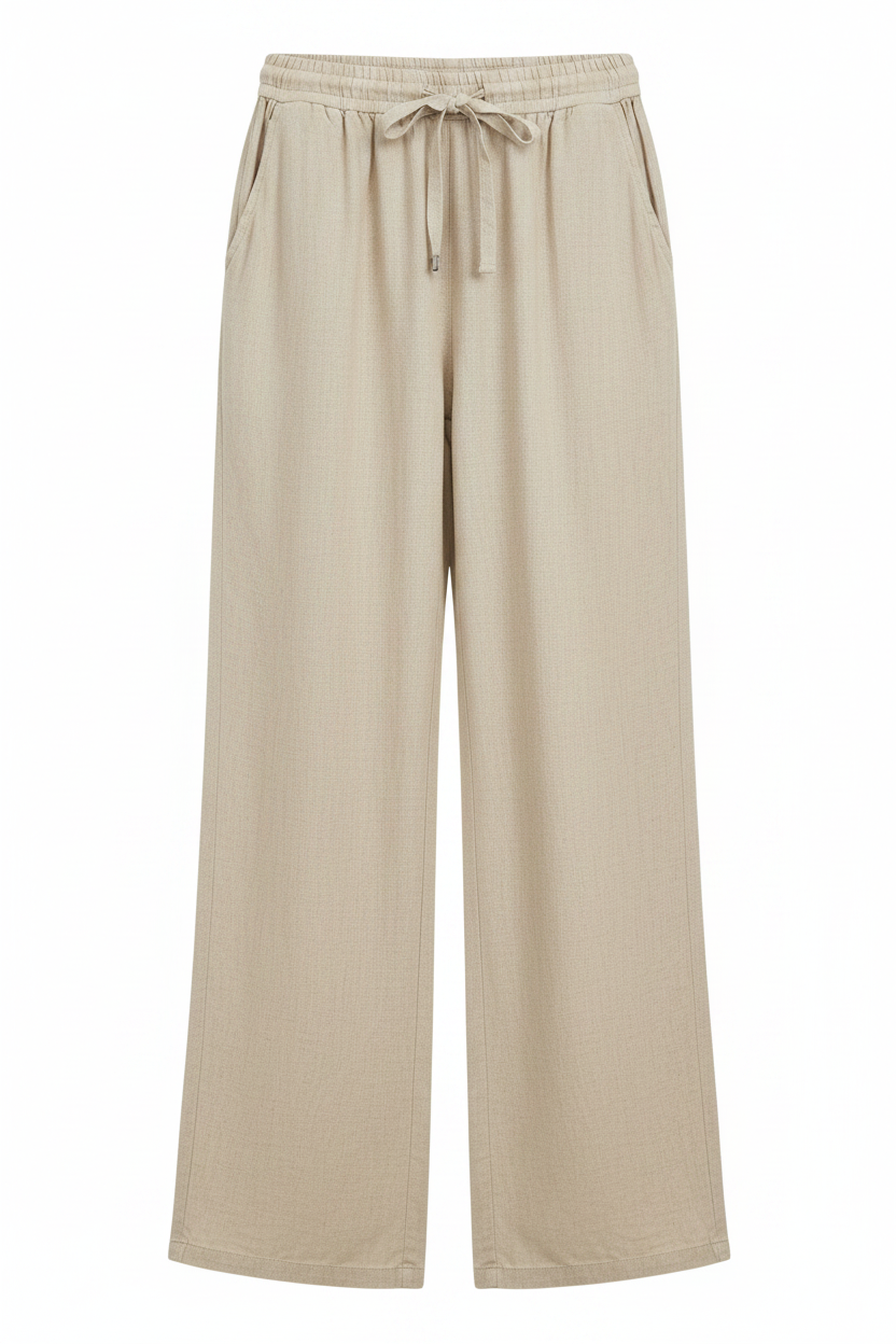 Pantalón Beige sin modelo fondo blanco