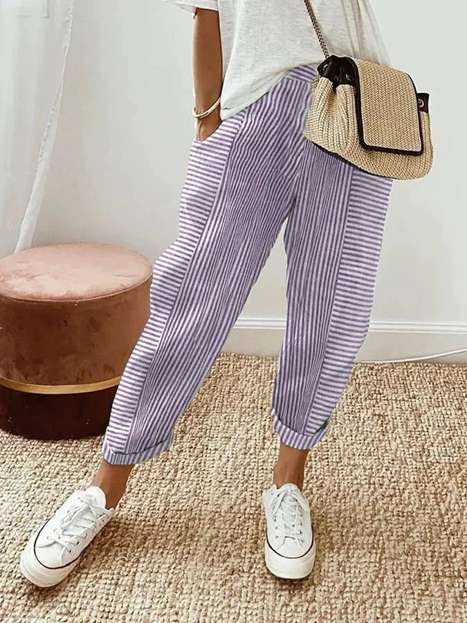 Aurely | Elegantes pantalones a rayas
