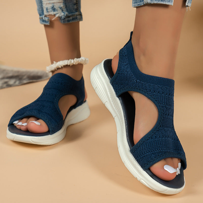 🌺 Sandalias planas transpirables con punta abierta para mujer - Verano
