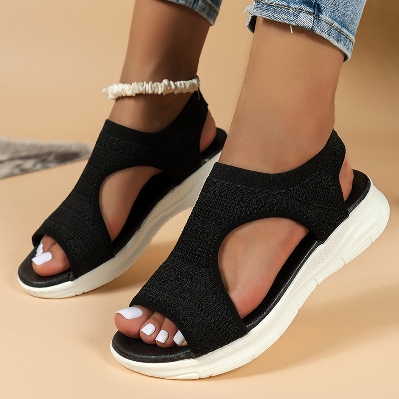 🌺 Sandalias planas transpirables con punta abierta para mujer - Verano