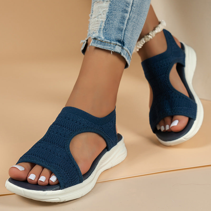 NubeFlex | Cómodas sandalias planas y transpirables, con puntera abierta, para mujer, ideales para el verano