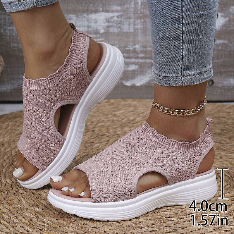 👡 Sandalias de plataforma transpirables de punto para mujer – ligeras y cómodas