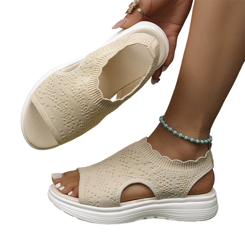 👡 Sandalias de plataforma transpirables de punto para mujer – ligeras y cómodas