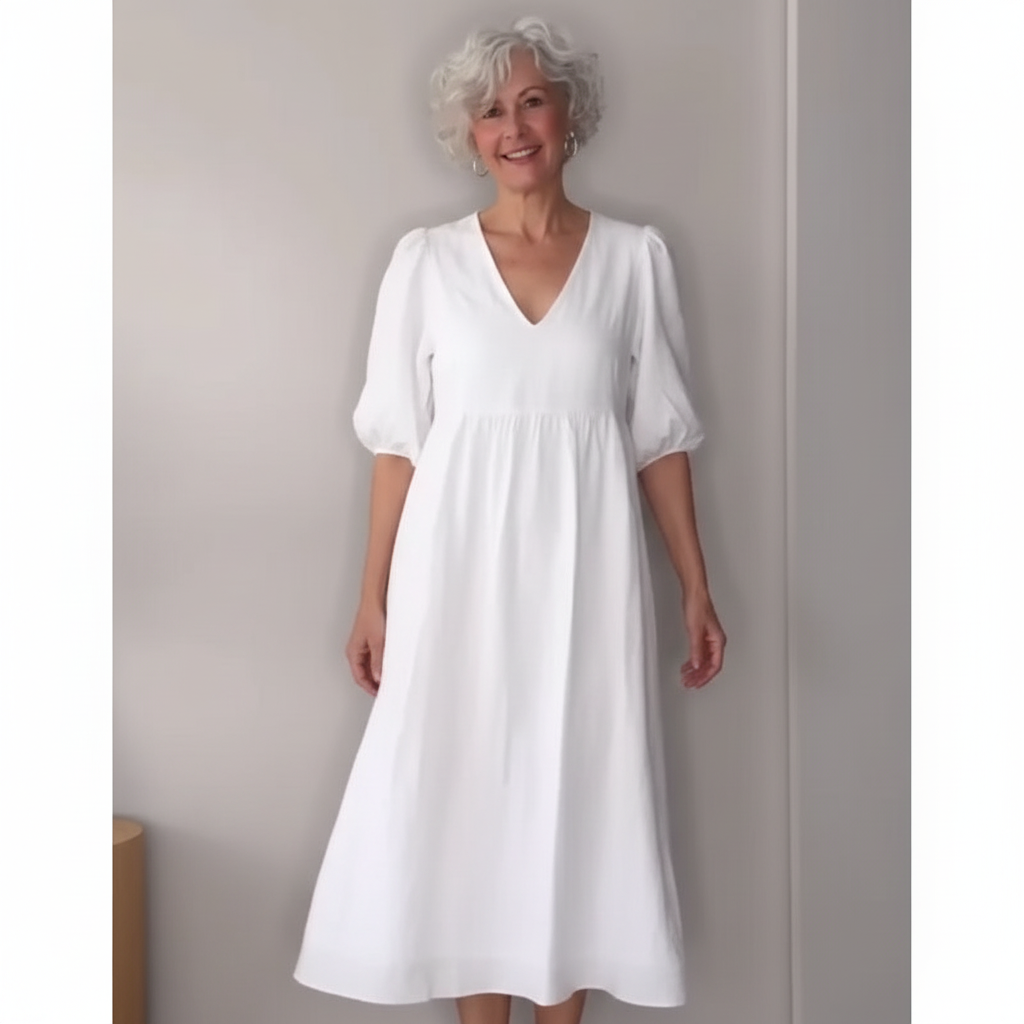 Aurely - un vestido cómodo y elegante con cuello en V