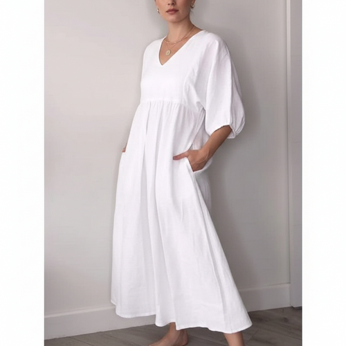 Aurely - un vestido cómodo y elegante con cuello en V